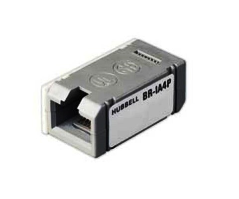 BRIA4P Adapters Inline RJ45 8/8 1.24&quot; X 0.63&quot; X 0.53&quot; Non-flanged gray Hubbell