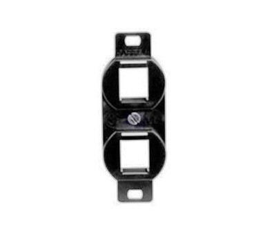 BR106B Frame outlet duplex 106 2PTO black Hubbell