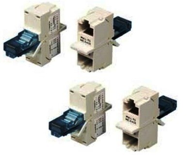 BR851341B Adapters modular converts T568B wired RJ45 jack by splitting pair Hubbell