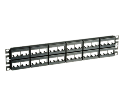 CPP48WBLY Patch panel base 48 PTO with faceplates in black 2U Panduit