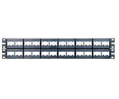 CPP48WBLY Patch panel base 48 PTO with faceplates in black 2U Panduit