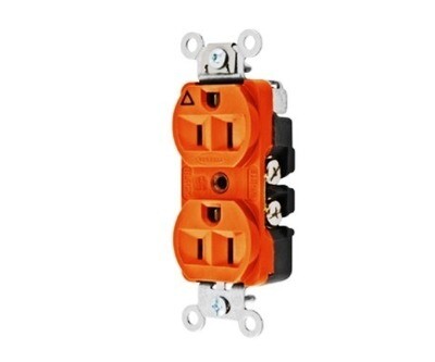 CR5252IG Receptacle duplex insolate ground 2P3W 15A 125V (5-15R) orange Hubbell