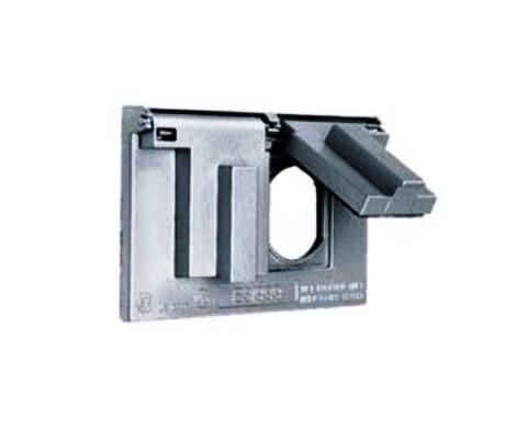 CWP8H Faceplate 1 gang horizontal weatherproof 2X4 duplex zinc Hubbell