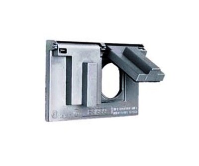 CWP8H Faceplate 1 gang horizontal weatherproof 2X4 duplex zinc Hubbell