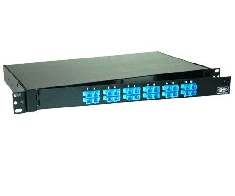 FPR024SCM Patch panel F.O. 24 PTO SC SM/MM (12 SC duplex) 1U black Hubbell