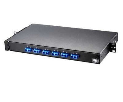 FPR012SCM Patch panel F.O. 12 PTO SC SM/MM (6 SC duplex) 1U black Hubbell