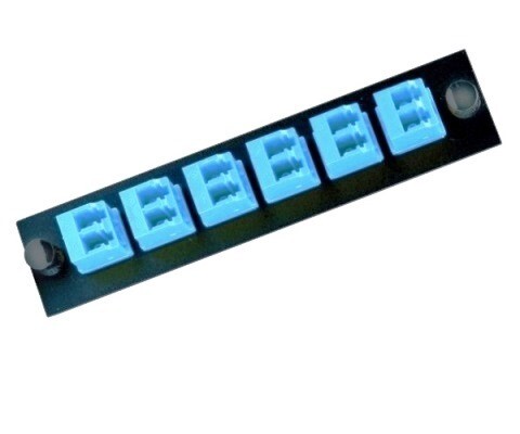 FSPLCDM6B Panel F.O. 6 LC duplex adapters black Hubbell