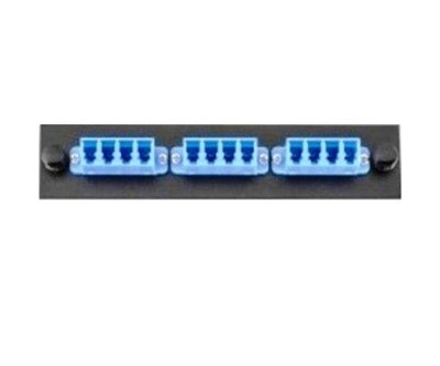 FSPLCQ3 Panel F.O. 3 LC quad adapters black Hubbell