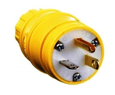HBL14W33 Plug straight blade 2P3W 20A 125V (5-20P) elasto-grip watertight yellow Hubbell