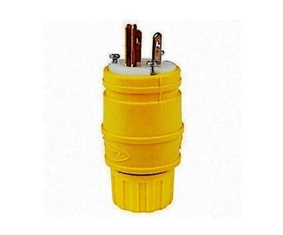 HBL14W47 Plug straight blade 2P3W 15A 125V (5-15P) elasto-grip watertight yellow Hubbell