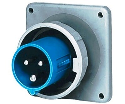 HBL316B6W Pin and sleeve male 2P3W 16A 220/240V IP67 IEC blue Hubbell