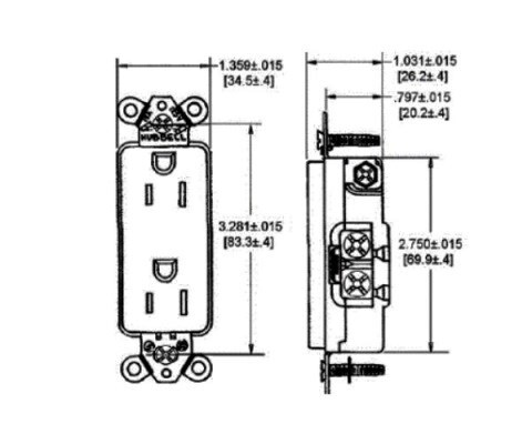 HBL2162 Receptacle straight blade duplex decorator 2P3W 20A 125V (5-20R) brown Hubbell