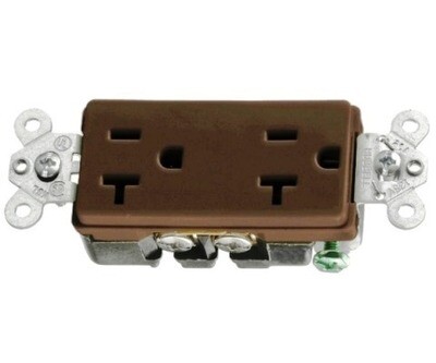HBL2162 Receptacle straight blade duplex decorator 2P3W 20A 125V (5-20R) brown Hubbell