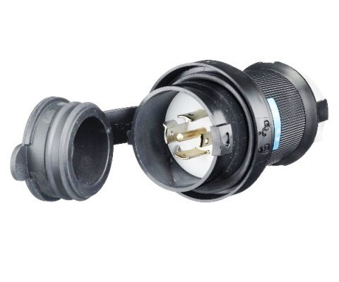 HBL2511SW Plug twist-lock  4P5W 20A 120/208V (L21-20P) watertight black Hubbell
