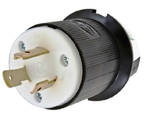 HBL2321 Plug twist-lock 2P3W 20A 250V (L6-20P) insulgrip black Hubbell