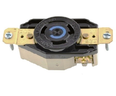 HBL2620 Receptacle twist-lock single 2P3W 30A 250V (L6-30R) (apc 770-0030) black Hubbell