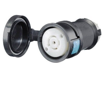 HBL2513SW Connector body twist-lock 4P5W 20A 120/208V (L21-20C) watertight black Hubbell