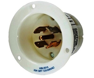 HBL2515 Flanged inlets twist-lock 4P5W 20A 120/208V (L21-20P) white Hubbell