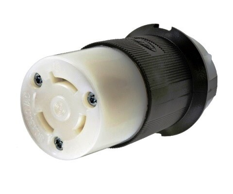 HBL2653 Connector body twist-lock 2P3W 30A 600V (L9-30R) black Hubbell