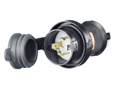 HBL2711SW Plug twist-lock 3P4W 30A 125/250V (L14-30P) watertight black Hubbell