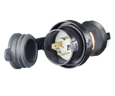 HBL2711SW Plug twist-lock 3P4W 30A 125/250V (L14-30P) watertight black Hubbell