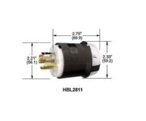 HBL2821 Plug twist-lock 4P5W 30A 277/480V (L22-30P) black Hubbell