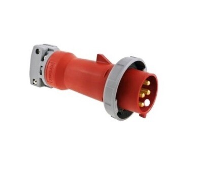 HBL4100P7W Pin and sleeve male 3P4W 100A 480V 3PH watertight IEC red Hubbell