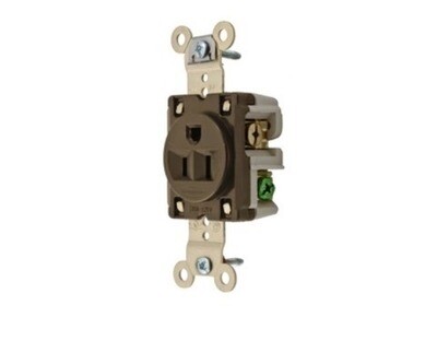 HBL5261I Receptacle straight blade 2P3W 15A 125V single ivory Hubbell