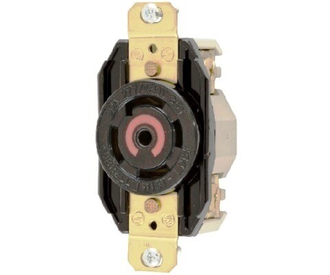 HBL2820 Receptacle twist-lock single 4P5W 30A 277/480V WYE 10HP black Hubbell