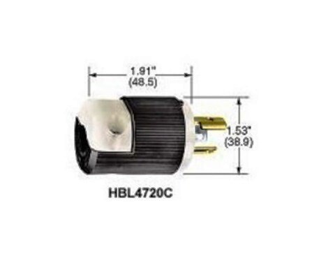 HBL4570C Plug twist-lock 2P3W 15A 250V (L6-15P) black and white Hubbell