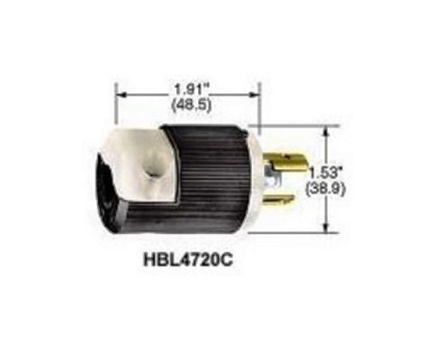 HBL4720C Plug twist-lock 2P3W 15A 125V (L5-15P) black Hubbell