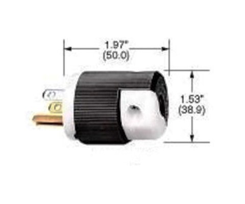 HBL5366C Plug straight blade 2P3W 20A 125V (5-20P) black and white Hubbell