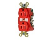 HBL5262R Receptacle straight blade 2P3W 15A 125V (5-15R) duplex red Hubbell