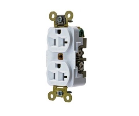 HBL5362W Receptacle straight blade 2P3W 20A 125V (5-20P) white Hubbell