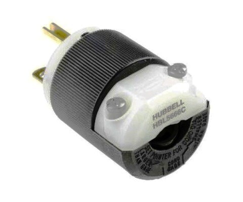 HBL5666C Plug straight blade 2P3W 15A 250V (6-15P) black and white Hubbell