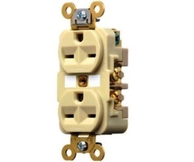 HBL5662I Receptacle straight blade 2P/3W 15A 250V (6-15R) ivory Hubbell