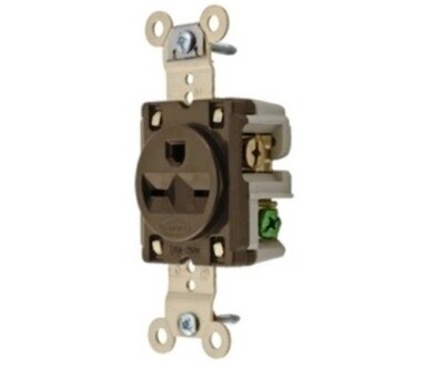 HBL5661 Receptacle straight blade 2P/3W 15A 250V (6-15R) brown Hubbell