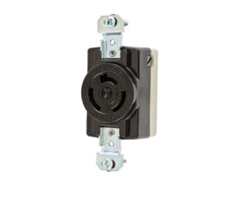 HBL7310BG Receptacle twist-lock 2P3W 20A 250V no nema black Hubbell