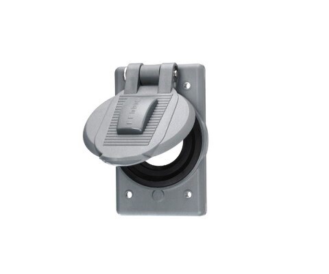 HBL7425WOA Faceplate 1 gang weatherproof for receptacles 1.55-1.58 Hubbell