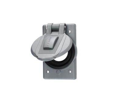 HBL7425WOA Faceplate 1 gang weatherproof for receptacles 1.55-1.58 Hubbell