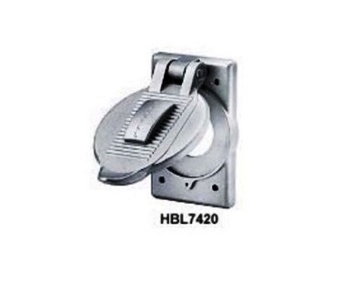 HBL7420 Faceplate 1 gang weatherproof for receptacles 1.36-1.39 Hubbell