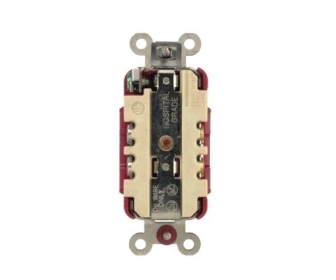 HBL8200RED Receptacle hospital 2P3W 15A 125V (5-15R) duplex red Hubbell