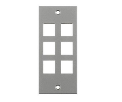 HBLKR314SGY Faceplate 6 PTO for floor-boxes Krone/Leviton gray Hubbell