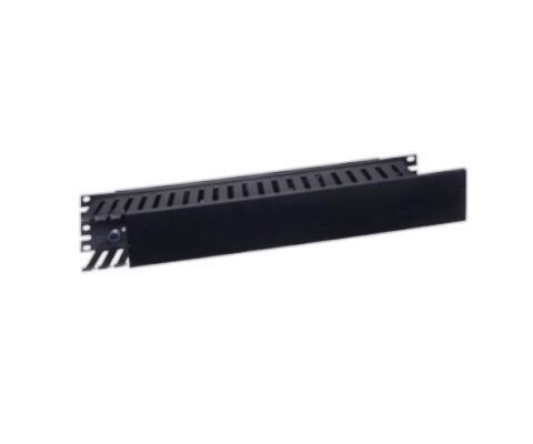 HC119CE3P Organizer horizontal 19&quot; 1.75&quot;H X 19&quot;W Front Duct single-sided with cover black 1U Hubbell
