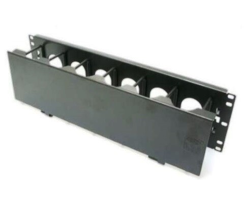 HC319CE3N Organizer horizontal 19&quot; 5.25&quot;H X 19&quot;W Front Duct 3.50&quot; single sided with cover black 3U Hubbell