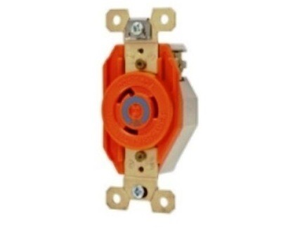 IG2320 Receptacle twist-lock insolate ground 2P3W 20A 250V (L6-20R) single orange Hubbell