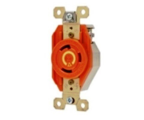 IG2610 Receptacle twist-lock insolate ground 2P3W 30A 125V (L5-30R) single orange Hubbell