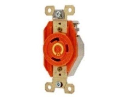 IG2610 Receptacle twist-lock insolate ground 2P3W 30A 125V (L5-30R) single orange Hubbell