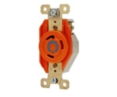 IG2620 Receptacle twist-lock insolate ground 2P3W 30A 250V (L6-30R) single orange Hubbell