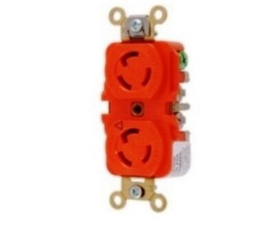 IG4700A Receptacle twist-lock insolate ground 2P3W 15A 125V (L5-15R) duplex orange Hubbell